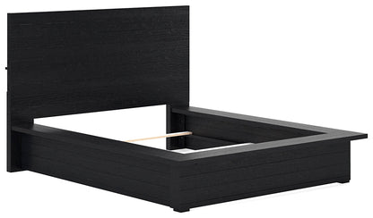 Lit queen-size Londer avec commode, coffre et table de chevet à miroir