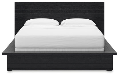 Lit king size Londer California avec commode miroir et table de chevet