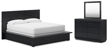 Lit king size Londer California avec commode miroir