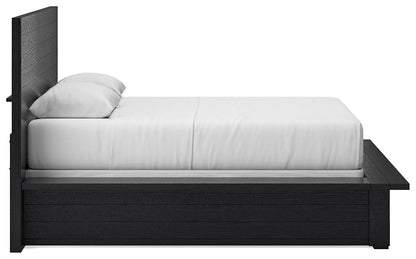 Lit queen-size à panneaux Londer avec commode à miroir
